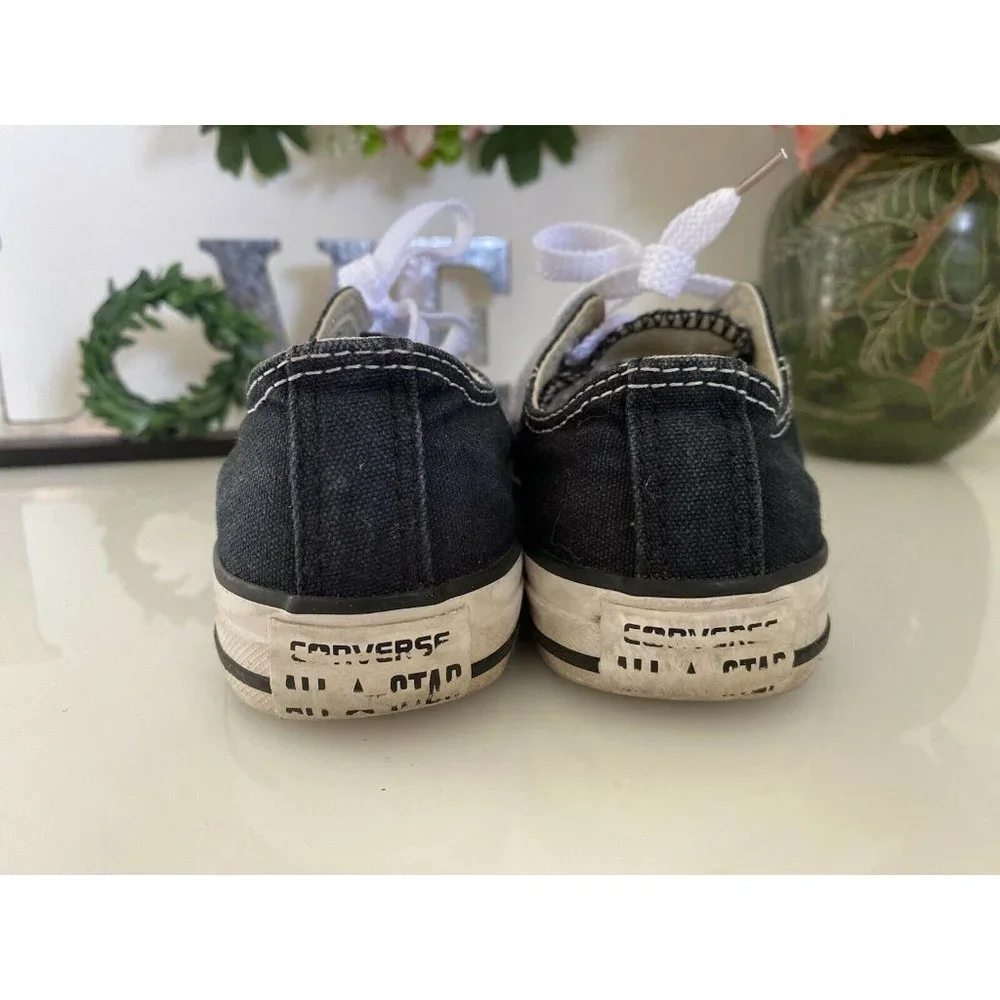 Converse‎ Chuck Taylor Kids Youth Black Canvas Low Sneakers Shoes Size 12.5M GUC